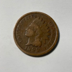 1899 Indian Head Penny one Cent vintage Collectable Coin US. History in Numismatic Collectables