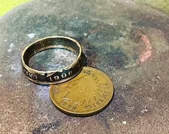 Custom Made Indian Head US Penny Coin Ring Coinring One Cent
