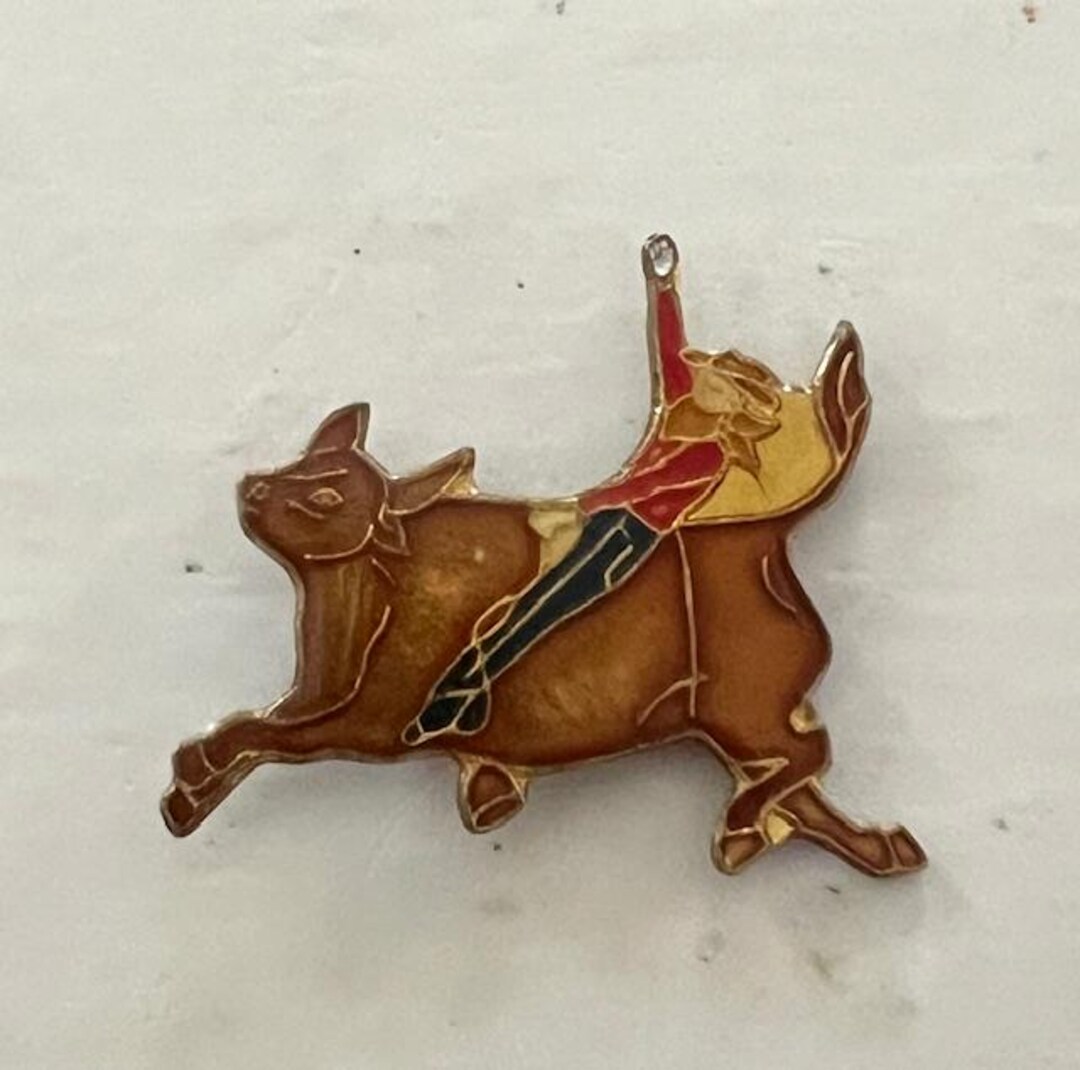 Pin Animados Rodeo Bull Rider Rodeo Enamel Backpack Pin - Jacket Pin - Graffiti Pin ...