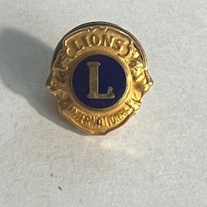 Lions Club Pin Tie Tack Device  Backpack pin - Jacket Pin - Graffiti pin - Lapel pin - Motorcycle pin - Tie - Collectable Pins