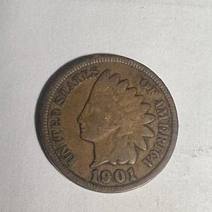 1901 Indian Head Penny one Cent vintage Collectable Coin US. History in Numismatic Collectables