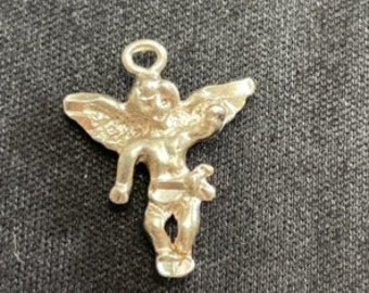 925 Sterling Silver Angel Cherub Charm for Bracelets , Necklace Jewelry Vintage