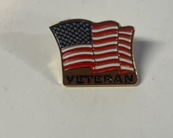 U S Flag American Military Veteran Tie or Lapel Pin