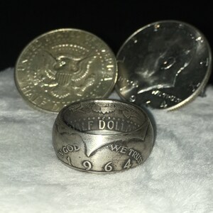 Silver Kennedy Half Dollar Coin Ring  Hand made for your custom order --  Coin Rings - coins - JFK Ring - Silver Coin ring