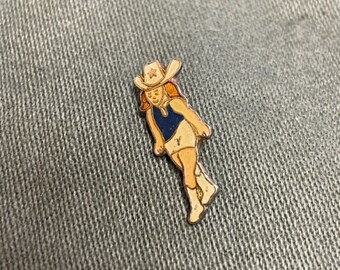 Texan Cow Girl  Dallas Cowboys  Cheer leader metal Backpack pin - Jacket Pin - Graffiti pin - Lapel pin - Motorcycle pin - Collectable Pins