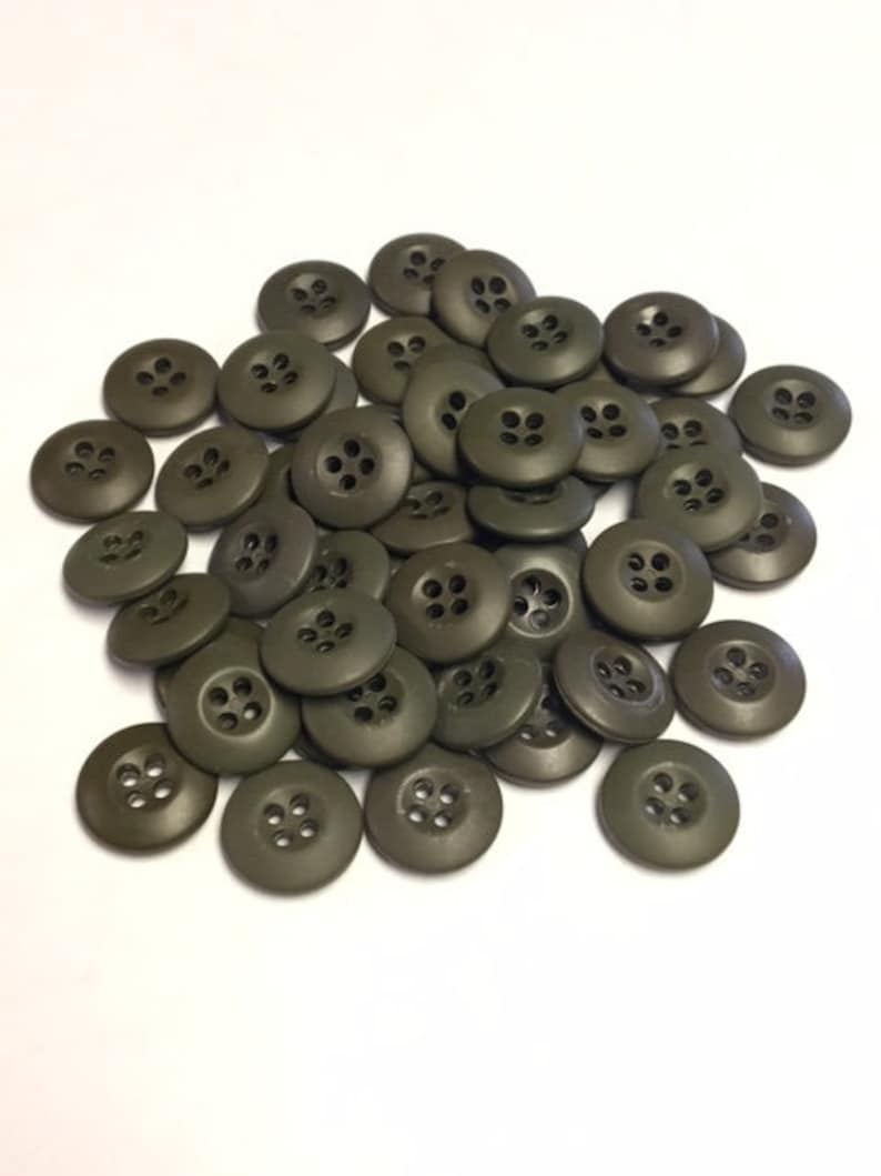 US Military Battle Dress Uniform Bulk Lot of Olive Drab , Desert Tan Or Mixed Lot of 50 Buttons for sewing repairs and replacement. image 3