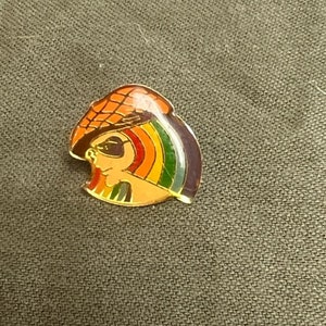 Rainbow hair Cool Dude   Enamel Backpack  Button  - Jacket Pin - Graffiti pin - Lapel pin Motorcycle  Tie  Collectable Pins