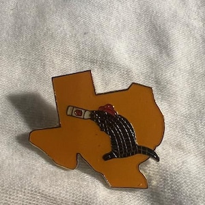 Texas State  Lone Star Armadillo Enamel Backpack pin - Jacket Pin - Graffiti pin - Lapel pin - Motorcycle pin  Tie pin Collectable PinsBeer