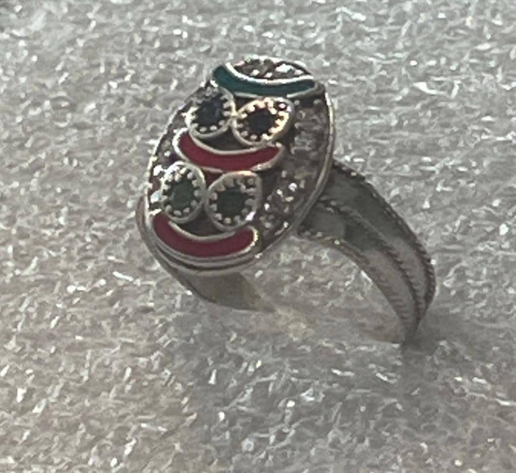 Solid Sterling Silver Adjustable Colorful Owl  Toe Ring with stone.