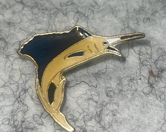 Vintage Deep Sea Marlin Sailfish swordfish  Fish Enamel Backpack pin - Jacket Pin - Graffiti pin - Lapel pin - Motorcycle pin