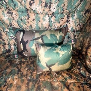 Military Woodland Issue Poncho Liner Camo Nylon Bivy Camo Pillow