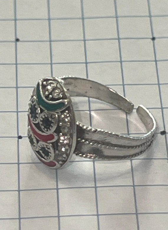 Solid Sterling Silver Adjustable Colorful Owl  To… - image 6