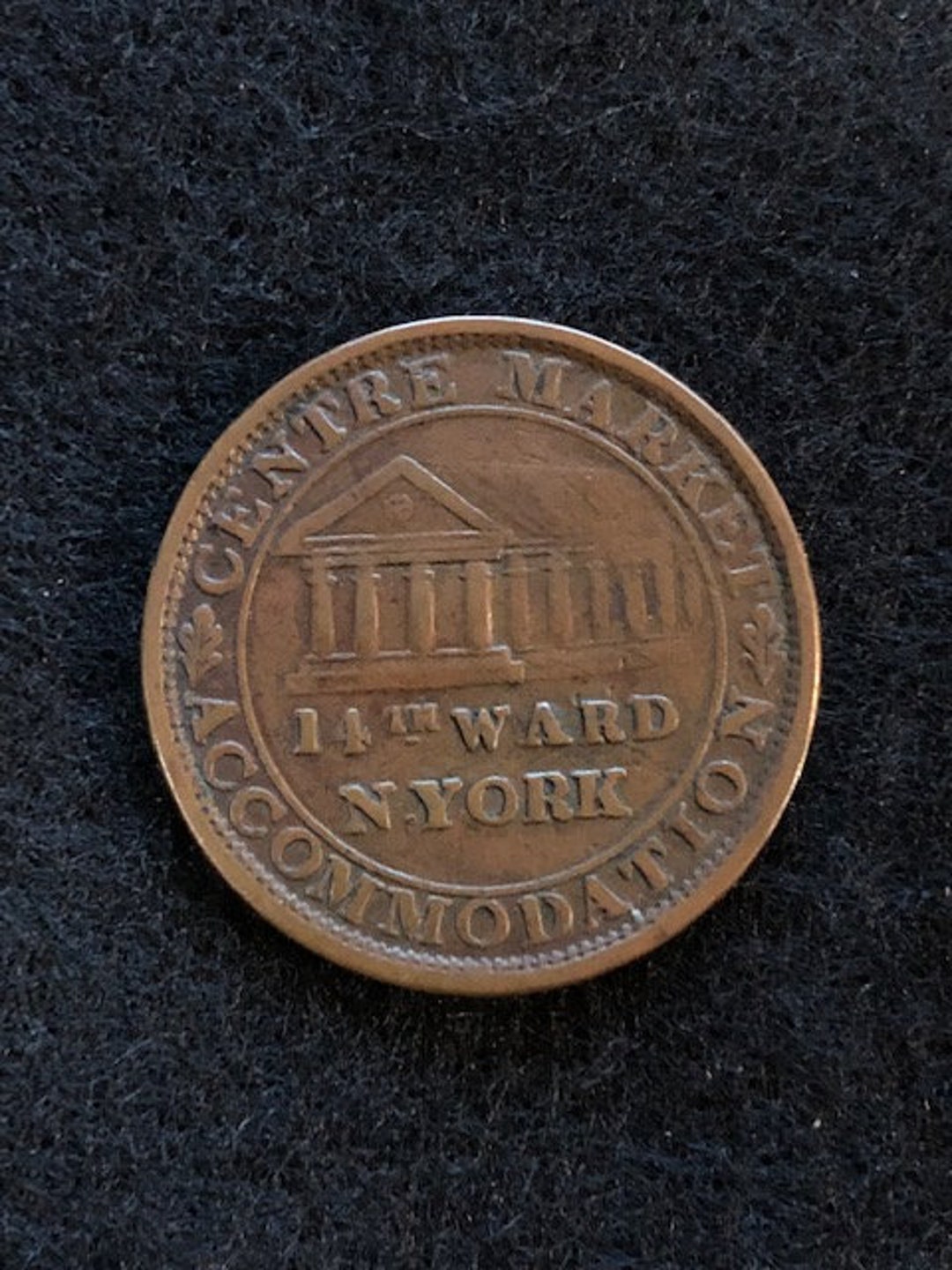Rare 1837 14th Ward New York Hard Times Token Vintage Coin US