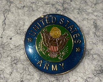Vintage US Army Enamel Backpack pin - Jacket Pin - Lapel pin - Motorcycle pin - Tie pin - Collectable Pins
