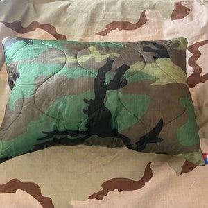 Military Woodland Issue Poncho Liner Camo Nylon Bivy Camo Pillow