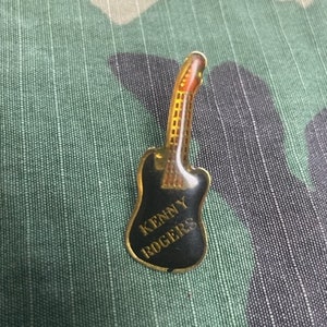 Kenny Rogers Country Music Electric Guitar Enamel Backpack pin - Jacket Graffiti pin - Lapel pin - Motorcycle pin - Collectable Pins