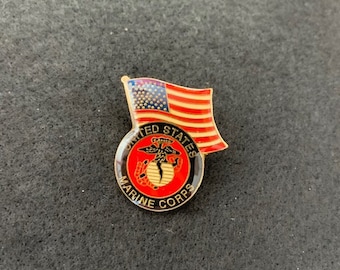 American Flag Marine Corps Flag Enamel Backpack pin - Jacket Pin - Graffiti pin - Lapel pin - Motorcycle - Tie - Collectable Pins