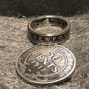 Custom Made Silver Newfoundland Coin Ring Coinring Rings