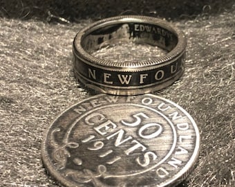 Custom Made Silver Newfoundland Coin Ring Coinring Rings