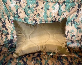 Solid Coyote Tan Subdued Poncho Liner Nylon Bivy Camo Pillow