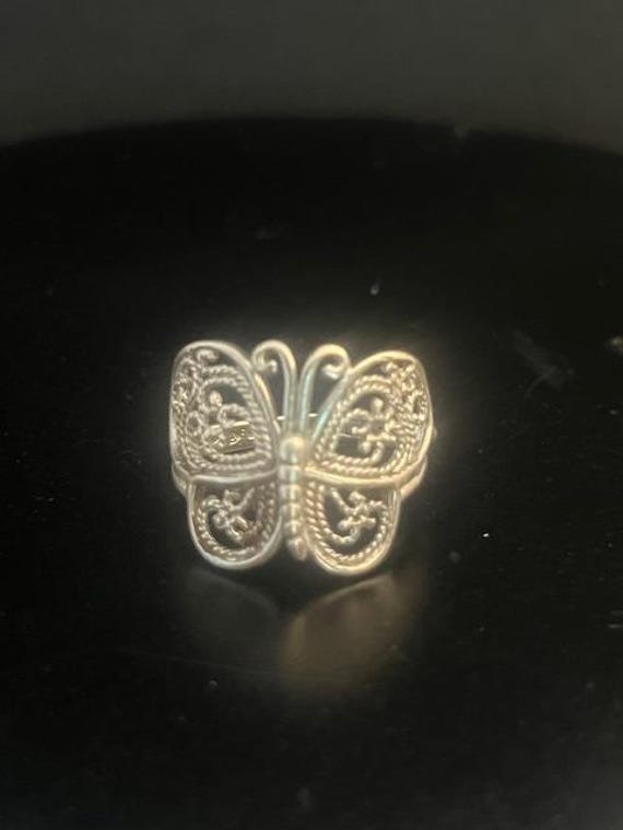 Solid Sterling Silver Beautiful Butterfly Ring, S… - image 1