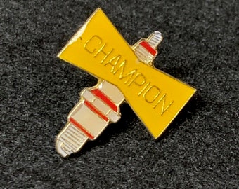 Champion Spark Plug  Enamel Backpack  Button  Jacket Pin Graffiti Lapel Motorcycle Tie Collectable Pins