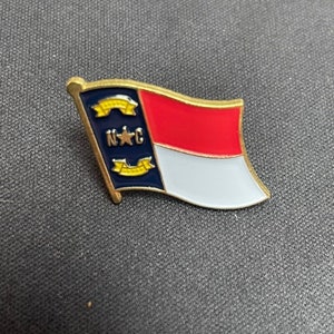 Enamel North Carolina Flag Enamel Backpack pin - Jacket Pin - Graffiti pin - Lapel pin - Motorcycle pin - Tie pin - Collectable Pins