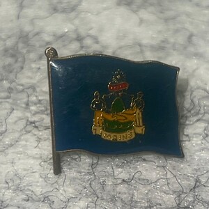Vintage Enamel Wisconsin Flag Pin Backpack  Jacket Graffiti  Broach  pin - Motorcycle - Tie - Collectable Pins