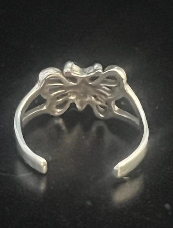 Solid Sterling Silver Adjustable Butterfly Toe Ri… - image 4