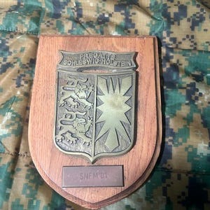 Vintage German Naval Ship  Ships Plaque of the Frigatte Schleswig - Holstein  Post Gulf War