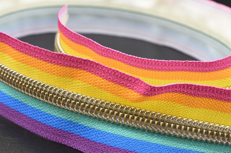 Andromeda Zipper Zipper by the Yard 5 Nylon Zipper Rainbow Etsy