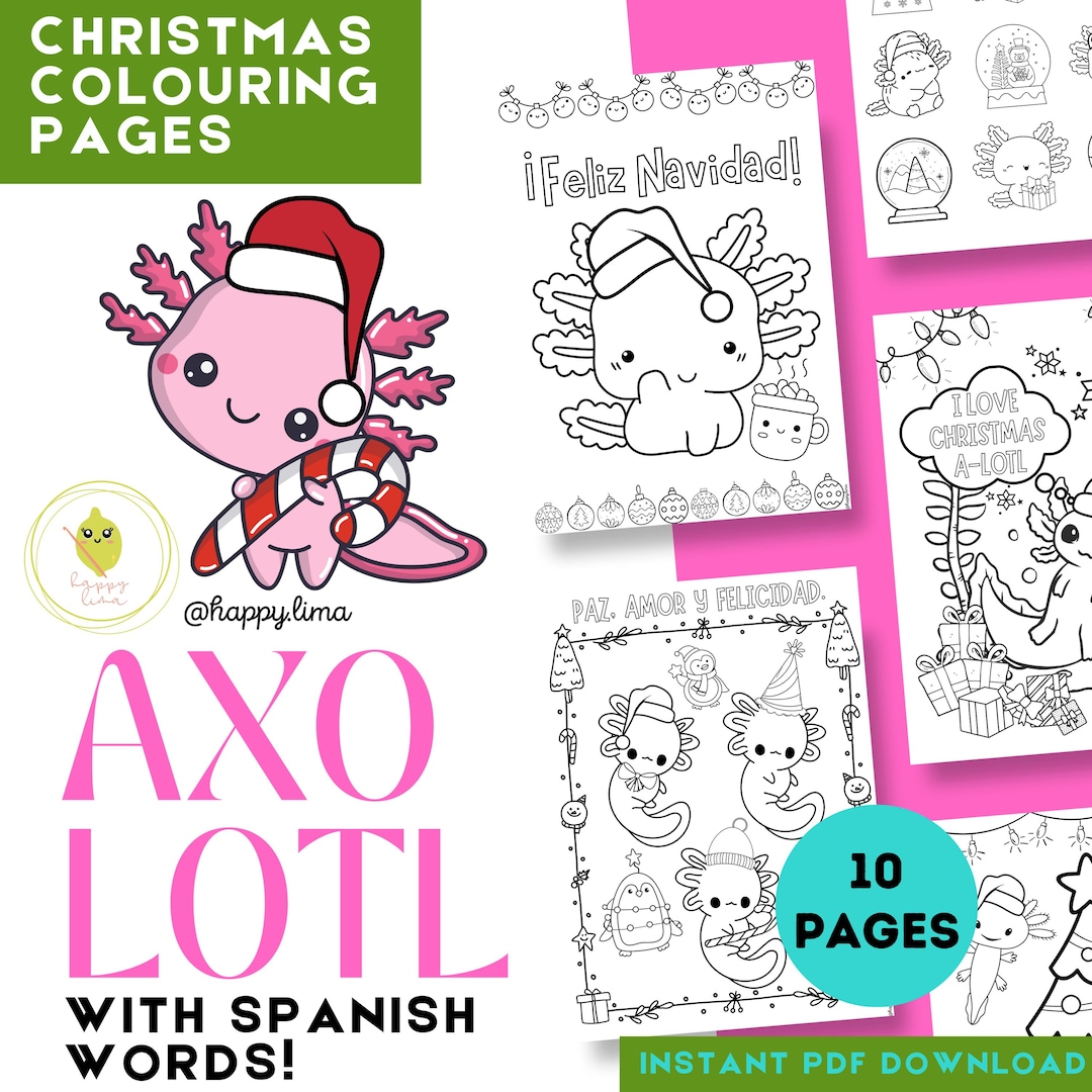 Axolotl Colouring Pages: 10 AMAZING CHRISTMAS Colouring Designs for ...