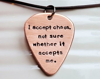 Custom guitar pick necklace