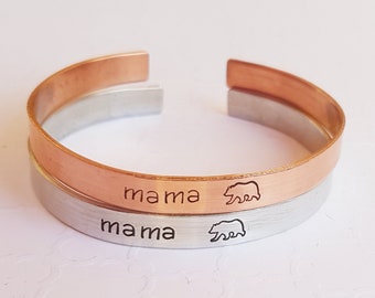 Mama bear cuff bracelet