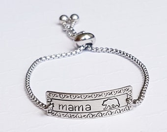 Adjustable hand-stamped boho bracelet