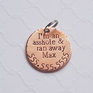 Custom stamped pet tag