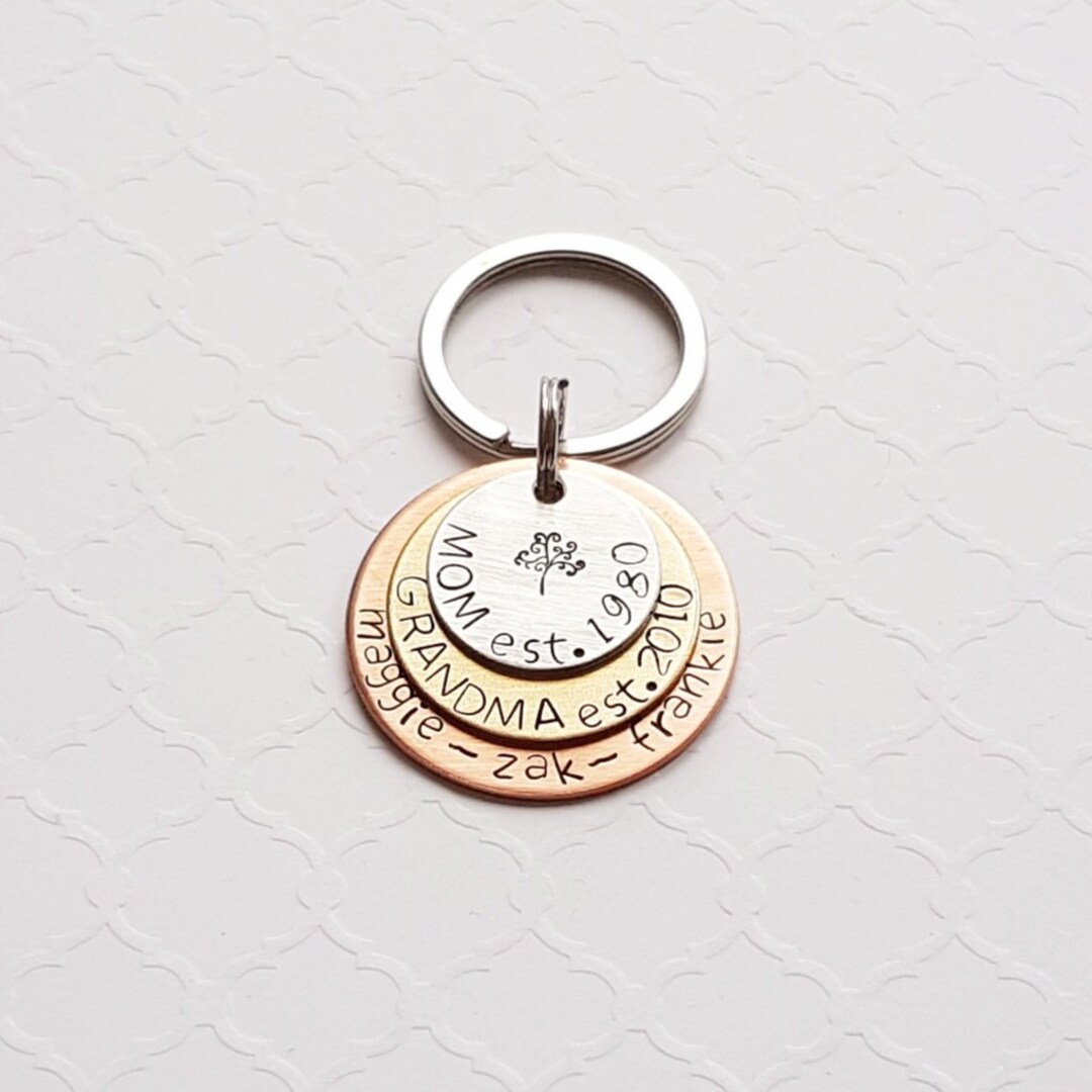 Metal Layer Keychains Mixed Metal Layered Keychain - Etsy
