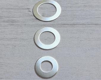 Sterling Silver Washer Stamping Blanks, 20 Gauge, Smooth Edges (1-1.5 inch) - Bulk Packs Available