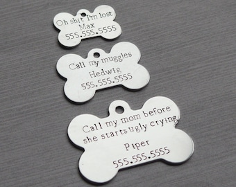 Bone-shaped custom dog tag
