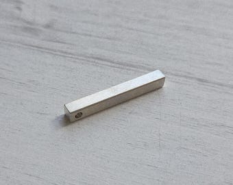 Sterling Silver 3D Solid Bar Stamping Blanks, Smooth Finish, 1.5 inch (5 mm wide)