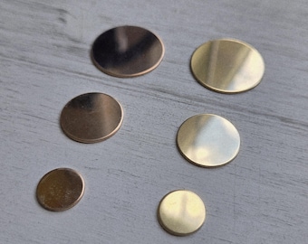 Round Gold-Filled & Rose Gold-Filled Stamping Blanks, 20 Gauge (0.5-1 inch)