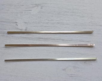 Sterling Silver, Gold-Filled, Rose Gold-Filled Cuff Bracelet Stamping Blanks, 18 Gauge, 6 inch (3 mm wide)