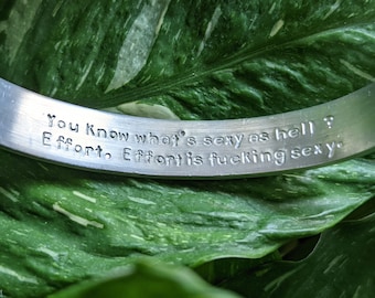 Wide hidden message cuff bracelet