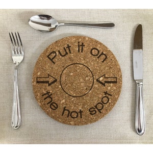 Cork Trivet Mat Hot Spot, Heat Pad, gift for all occasions, kitchen decor, wedding gift, laser engraved, funny quotes