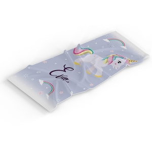 Personalised Children&#39;s Unicorn Microfiber Towel, Sparkle, Rainbows, 50 x 100cm, Any Name, Colourful, Bath, Beach, Cotton