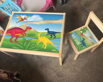 kids dinosaur table and chairs