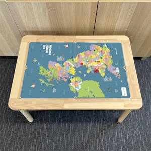 Kids United Kingdom Karte Tischaufkleber NUR kompatibel mit IKEA Flisat Tische