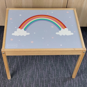 Kids Rainbow Table Top STICKER ONLY Compatible with IKEA Latt Tables - Wipe-clean fun and educational designs!
