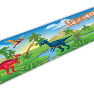 Dinosaurio personalizado COL XXL lugar Mat Tablemat 82 x 22 cm Niños portátiles alimentos antideslizante lavavajillas seguro Dino reutilizable Bebé bebé