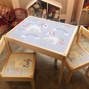 unicorn kids table and chairs